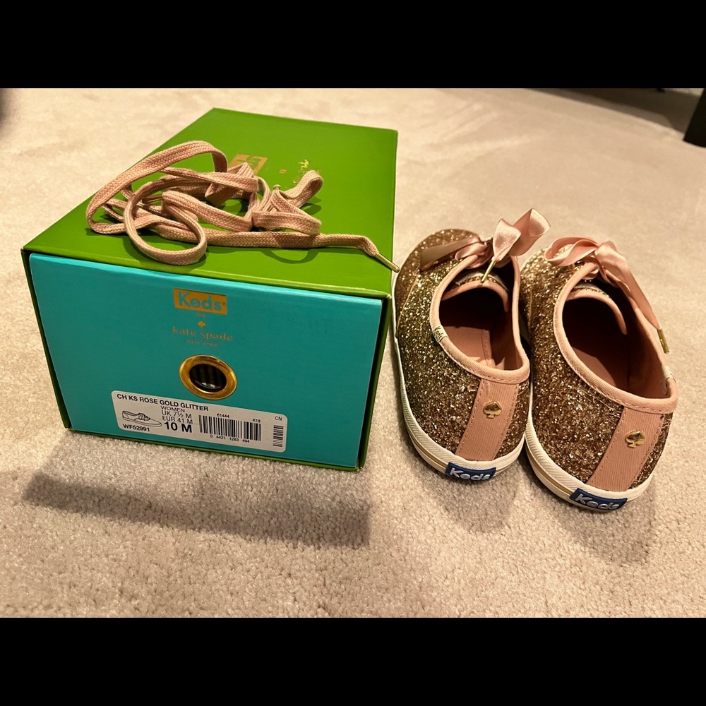 Rose gold glitter Kate Spade x KEDS shoes
